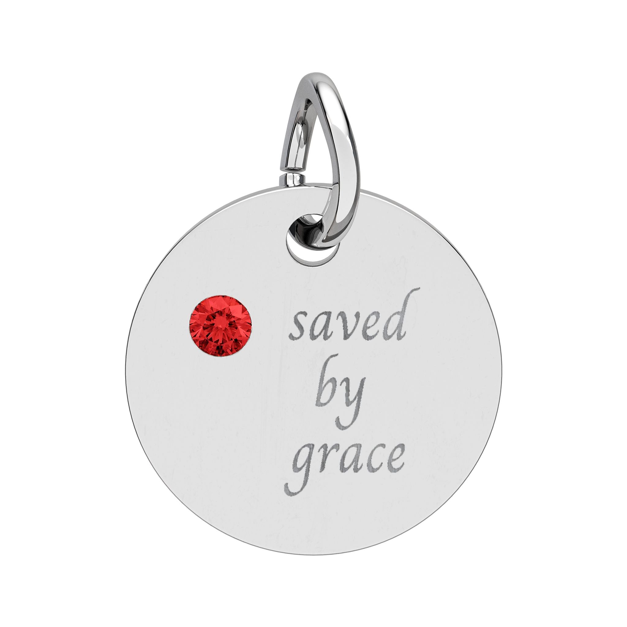 Birthstone — "saved by grace" Pendant