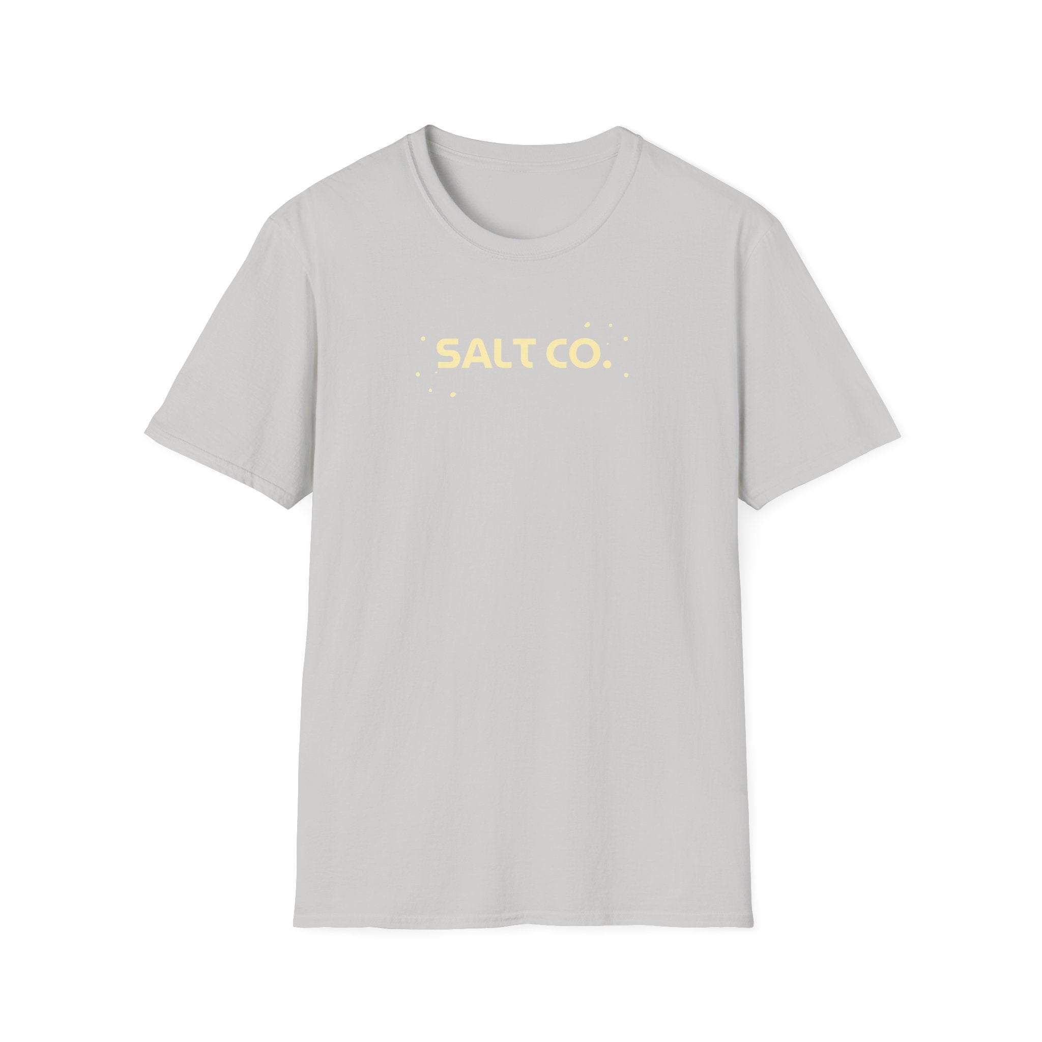 Salty Life Tee — "SALT CO." Minimal Front / Retro Yellow Script Back