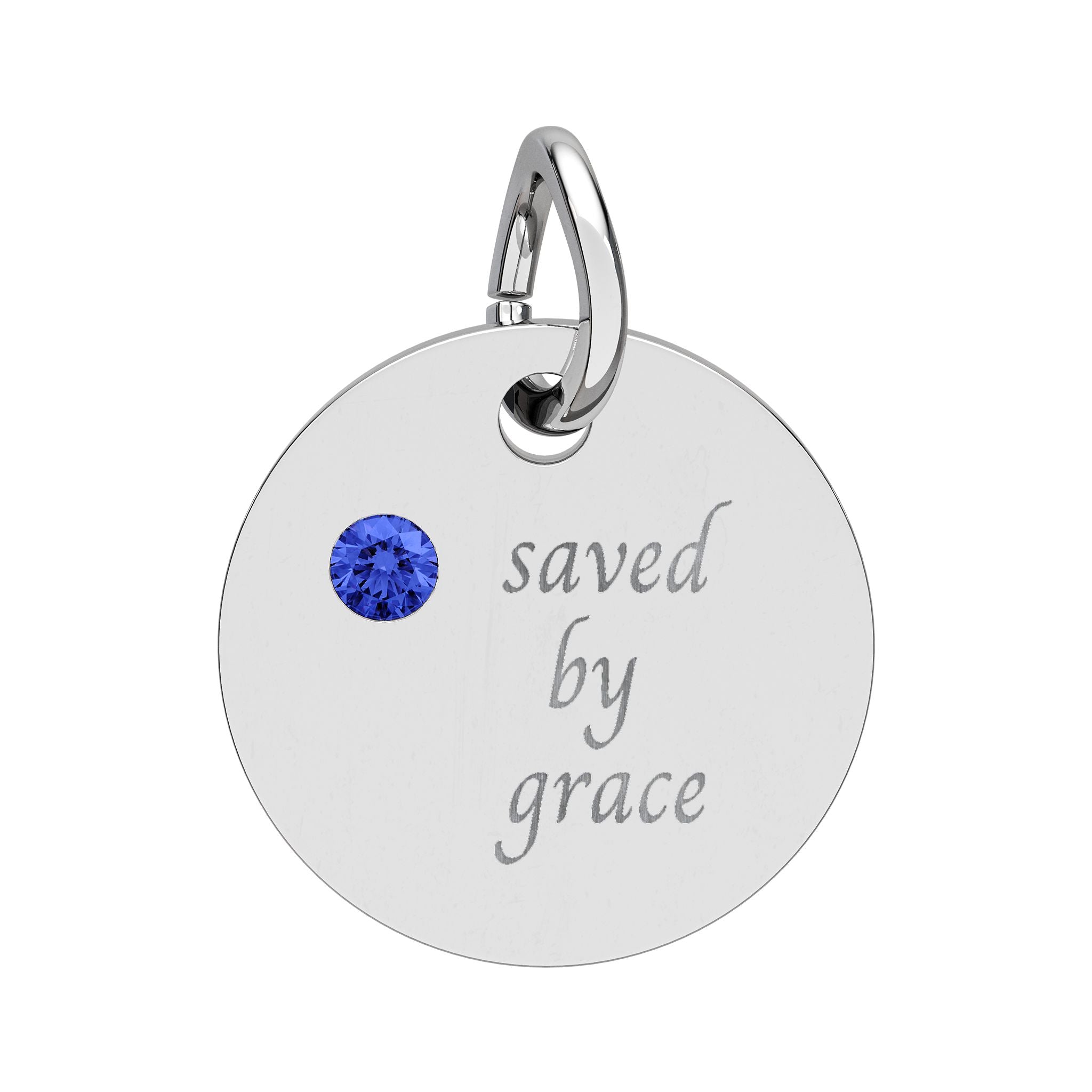 Birthstone — "saved by grace" Pendant
