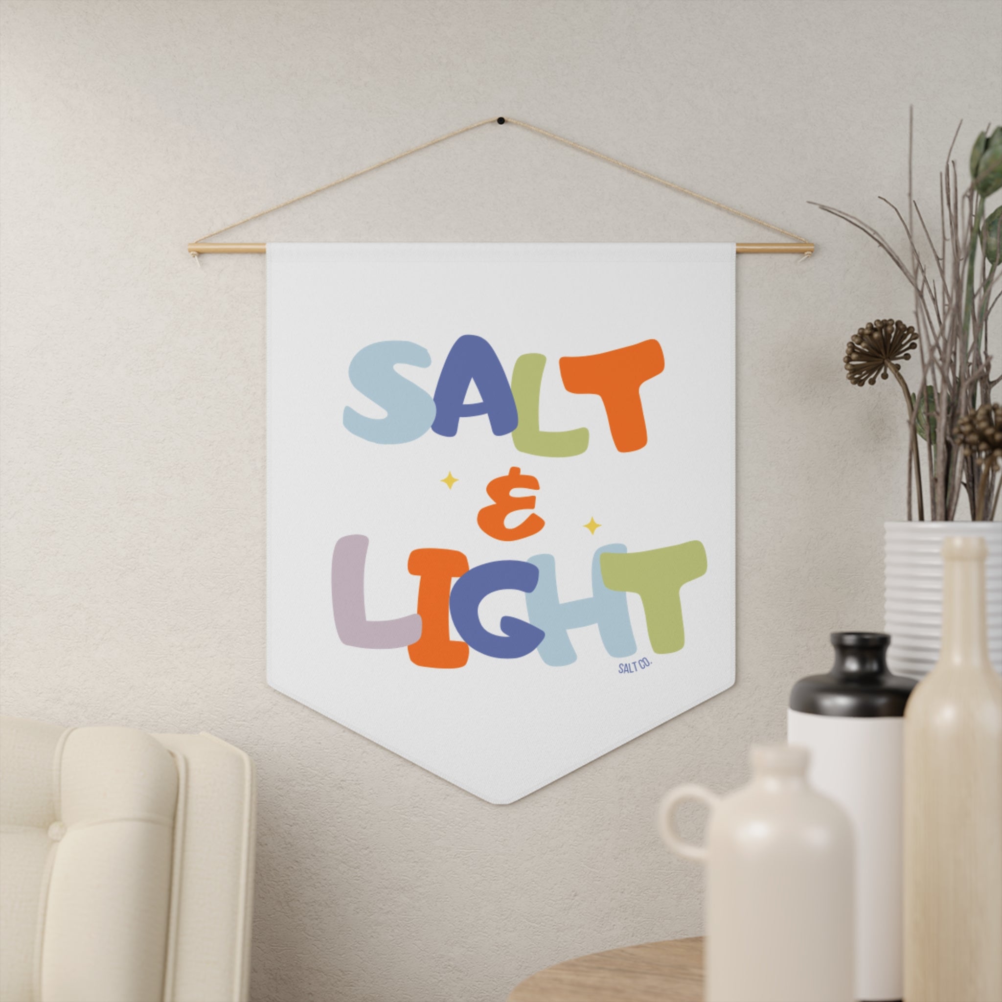 Pennant — "Salt & Light" Colorful Inspirational Wall Banner