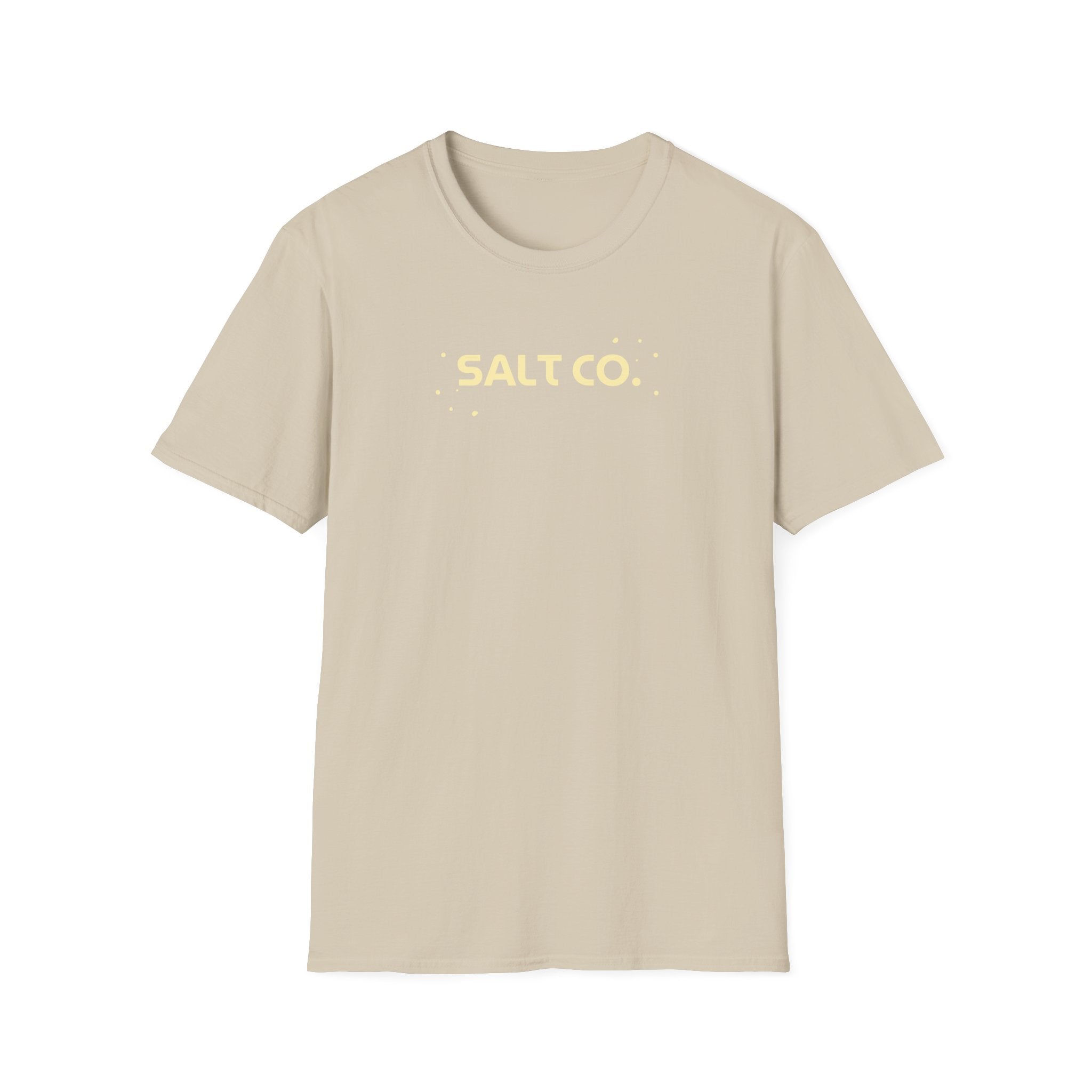 Salty Life Tee — "SALT CO." Minimal Front / Retro Yellow Script Back