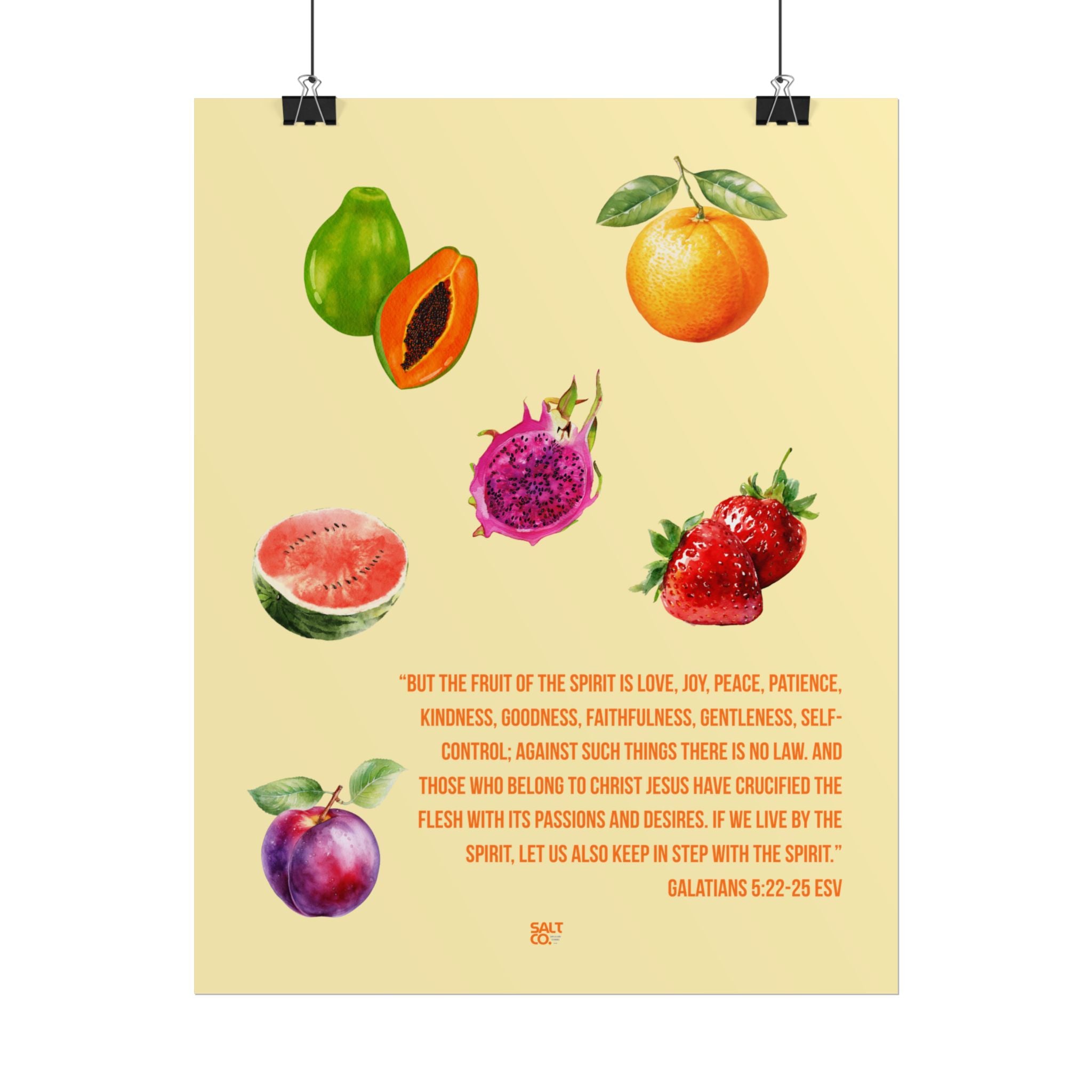 Fruit of the Spirit Poster — Galatians 5:22-23 Inspirational Wall Art